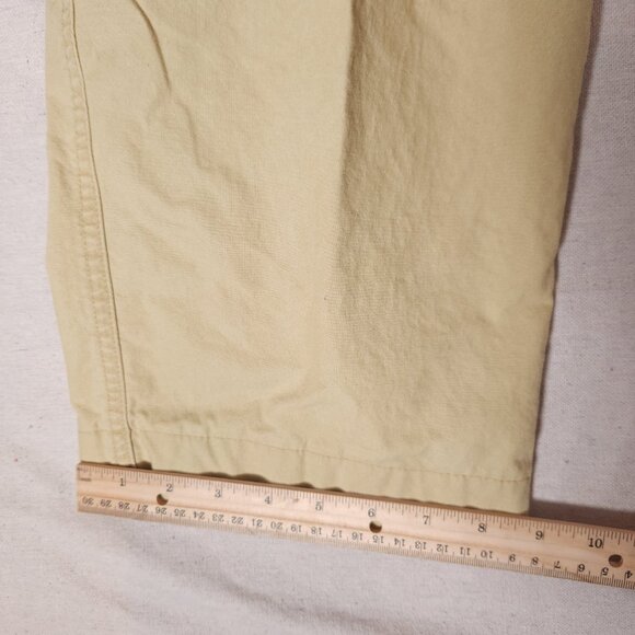 LL Bean Cargo Pants Mens 35x32 (~32x28.5) 100% Cotton Light Yellow RUNS SMALL - Picture 8 of 15